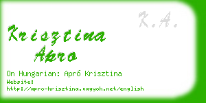 krisztina apro business card