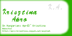 krisztina apro business card